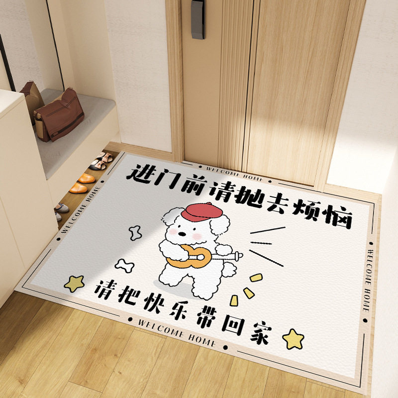 门口地垫pv皮革入户门外免洗耐脏