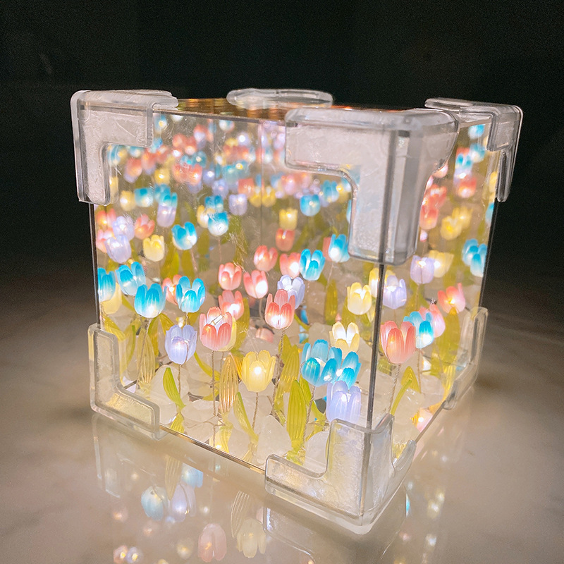 魔方郁金香小夜灯DIY小红书同款