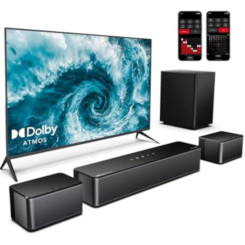 跨境爆款Dolby Atmos5.1家庭影院音响套装410W无线低音炮有线环绕