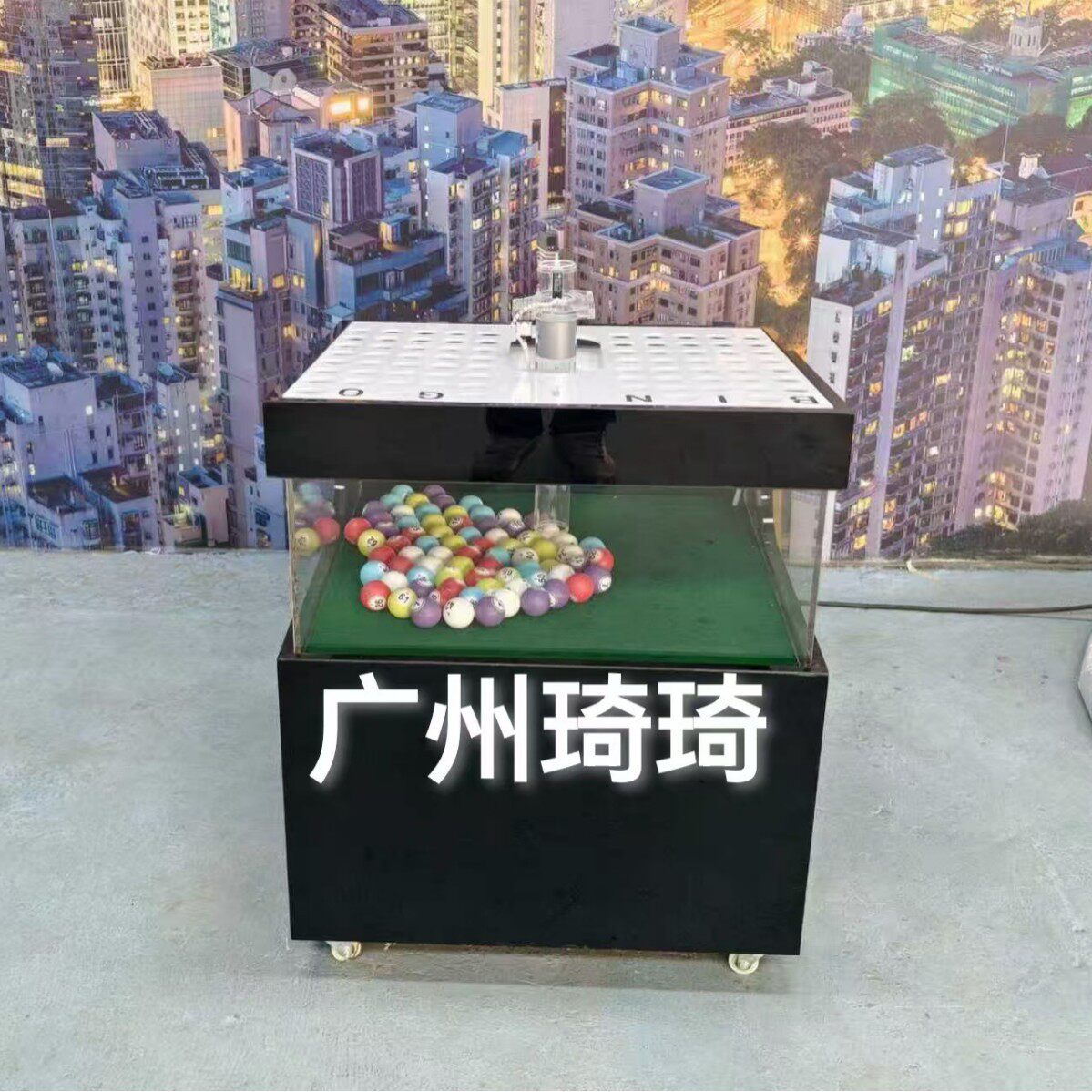 黑色台式电子宾果摇奖机娱乐活动数字绘图游戏抽奖设备现货广州