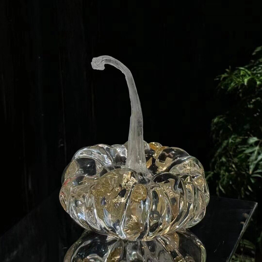 简约轻奢透明南瓜摆件树脂工艺品现代风客厅软装