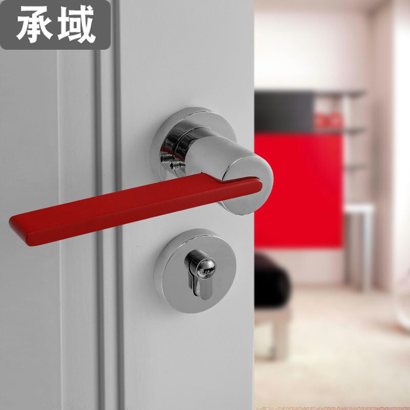 卧室门锁黑色拉丝分体式锌合金门锁静音加厚通用型室内执手房门锁