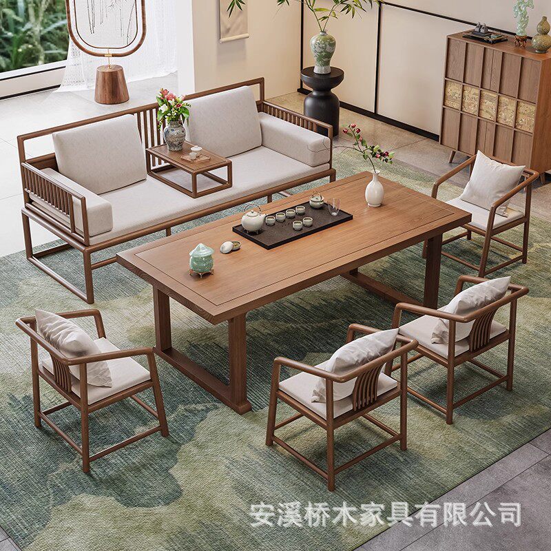 新中式罗汉床茶桌椅组合现代简约家用客厅茶几办公宋代美学泡茶台