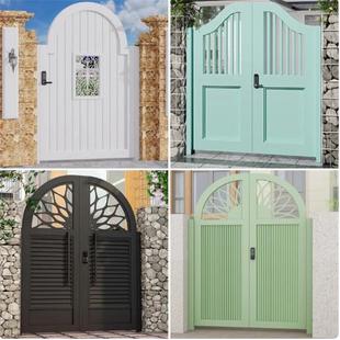 欧式铝合金小门花园庭院镂空门铝艺小门乡村别墅单双开栅栏门