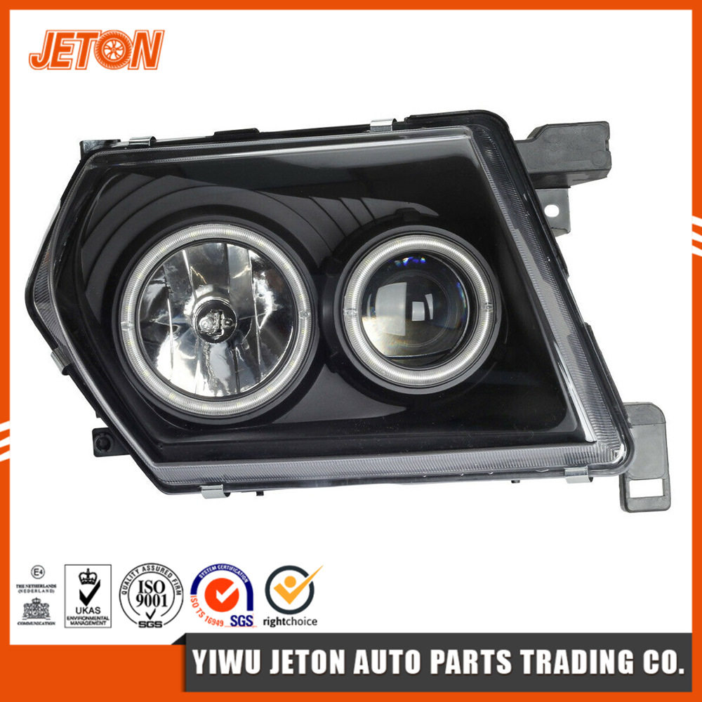 适用尼桑途乐PATROLY611998-2003款改装大灯黑底带天使眼