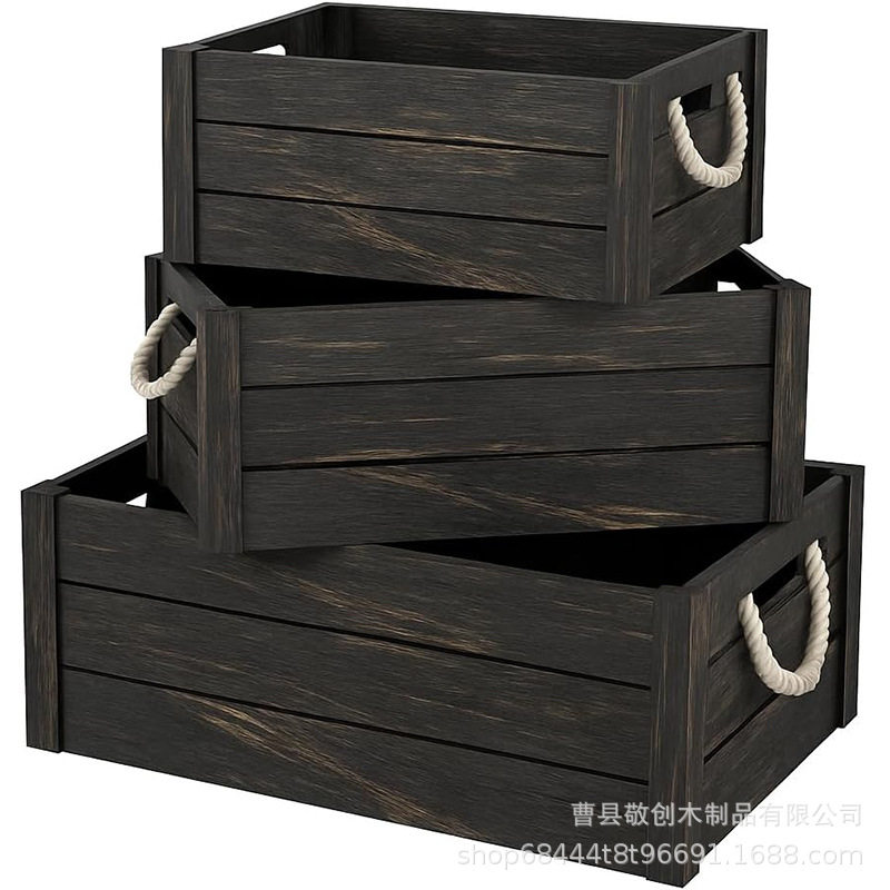 木条筐做旧木条箱长方形超市陈列水果蔬菜展示收纳箱木筐箱