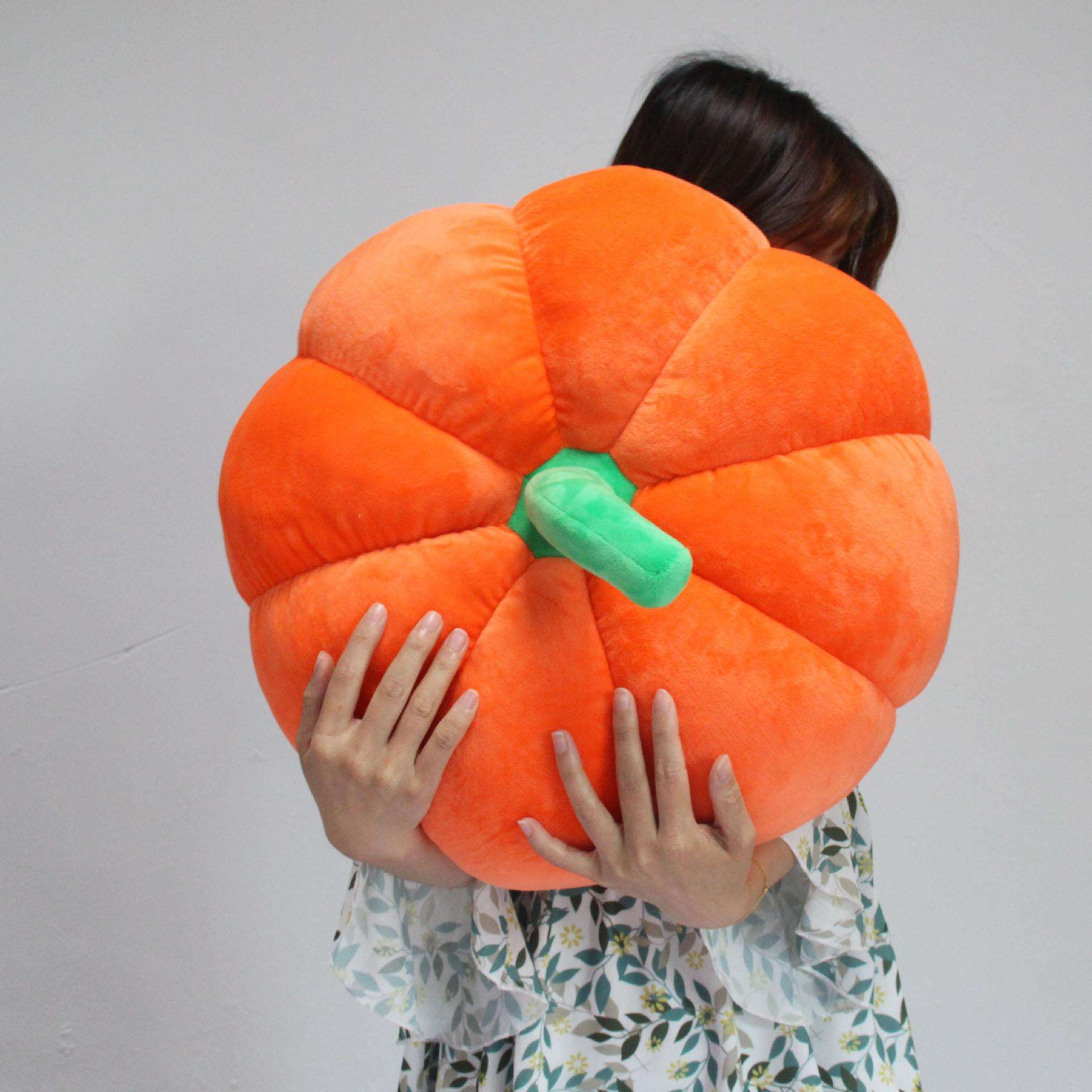 直销仿真蔬菜南瓜抱枕靠垫创意可爱万圣节南瓜公仔玩偶