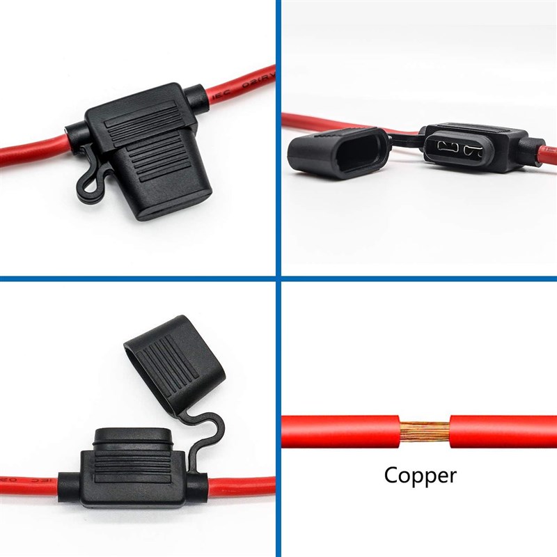 20PCS袋装 16AWG/内联插片式保险丝汽车电路防水支架套件