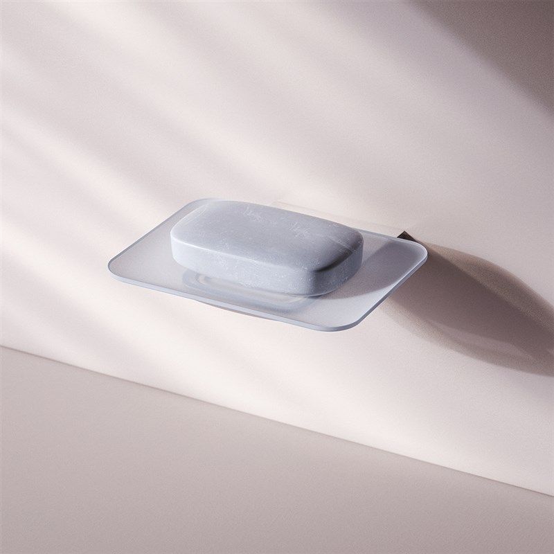 工厂外贸跨境50065-CR锌合金磨砂玻璃皂碟Soap Dish Holder