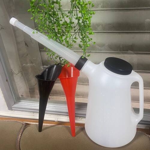 塑料加油壶带刻度车船家用油壶4s机油壶容量1l5l小车油壶