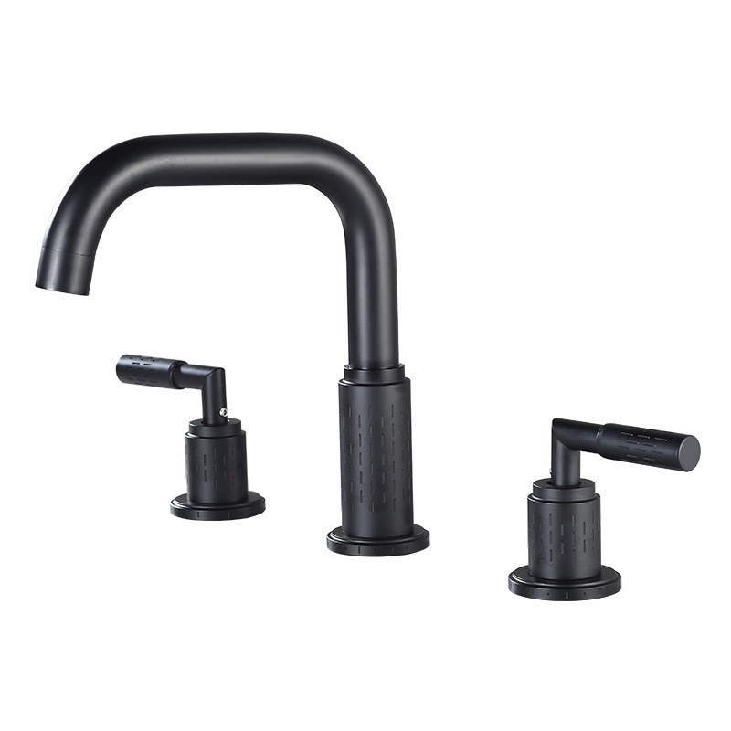 洗手盆冷热水龙头洗脸盆卫生间台下盆三孔分体式可旋转厨房家用