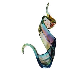 家居会所抽象雕塑陈设品摆件 透明仿琉璃工艺品简约现代时尚