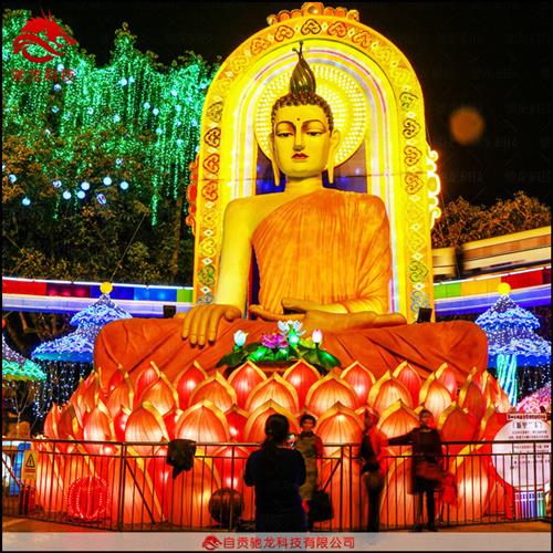 观音菩萨花灯庙会灯展灯会如来彩灯制作元宵大型迎春灯笼模型定制
