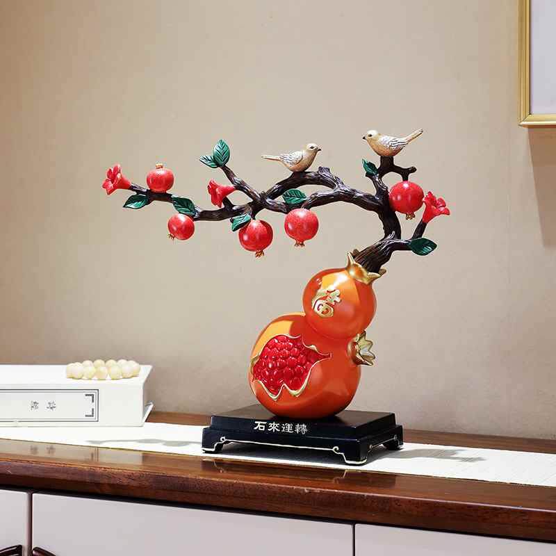 新中式vxe福临葫芦门摆件客厅电视柜五玄关装酒柜饰品搬新家乔迁