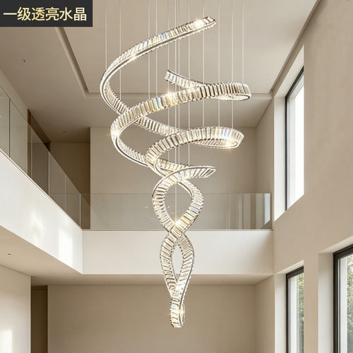 别墅复式楼水晶飘带吊灯