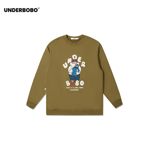 UNDERBOBO宽松圆领慵懒套头卫衣