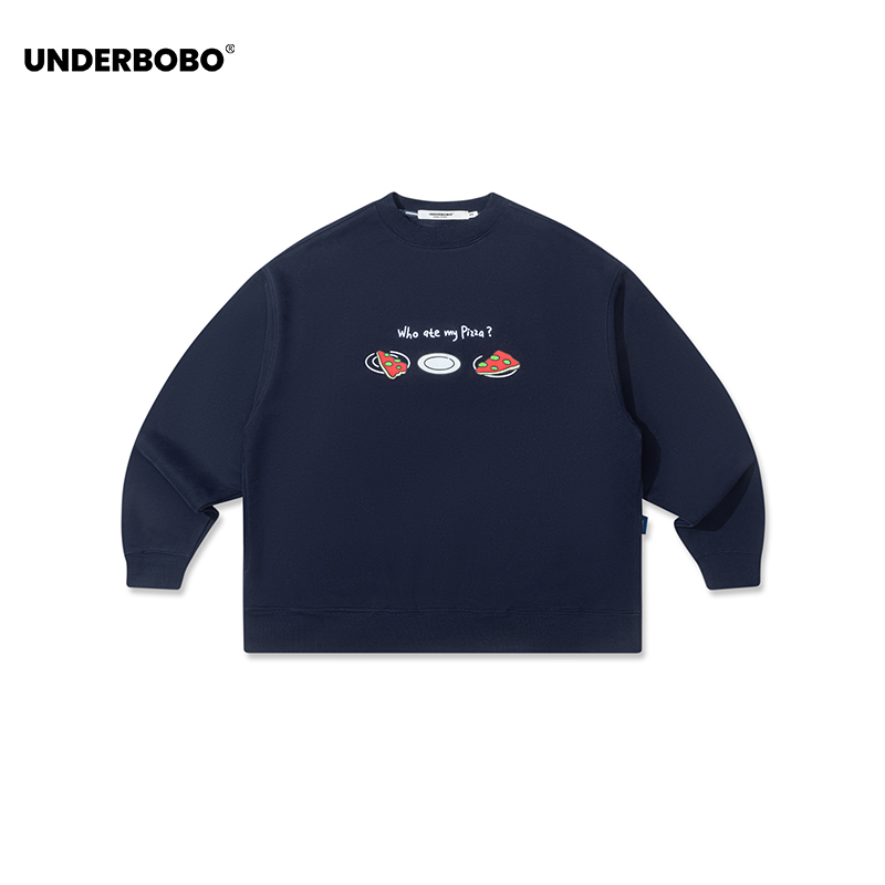 UNDERBOBO宽松圆领套头卫衣男女
