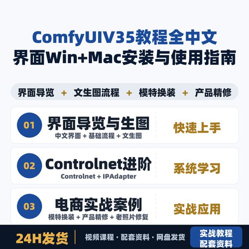 ComfyUI V35教程全中文界面Win+Mac安装与使用指南