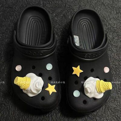 夏日冰淇淋洞洞鞋扣 可爱创意鞋花 不撞款Crocs装饰配件