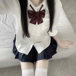 jk衬衫 长袖 女秋制服日系校供短袖 小奈中 角襟风琴褶衬衣女冬季