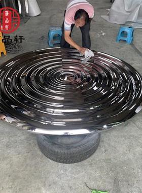 销售室外泳池不锈钢镜面水波纹雕塑金属创意波装饰艺术饰品