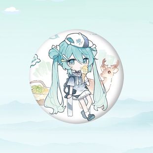 初音未来谷子周边徽章细闪磨砂节气miku动漫吧唧学生圆形胸针胸章