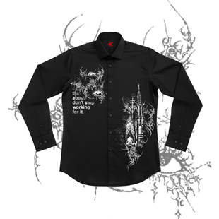 outfits朋克暗黑系怪诞反差萌线稿衬衫 十卟SHIBU 亚比风美学Punk