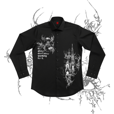 十卟SHIBU 亚比风美学Punk outfits朋克暗黑系怪诞反差萌线稿衬衫