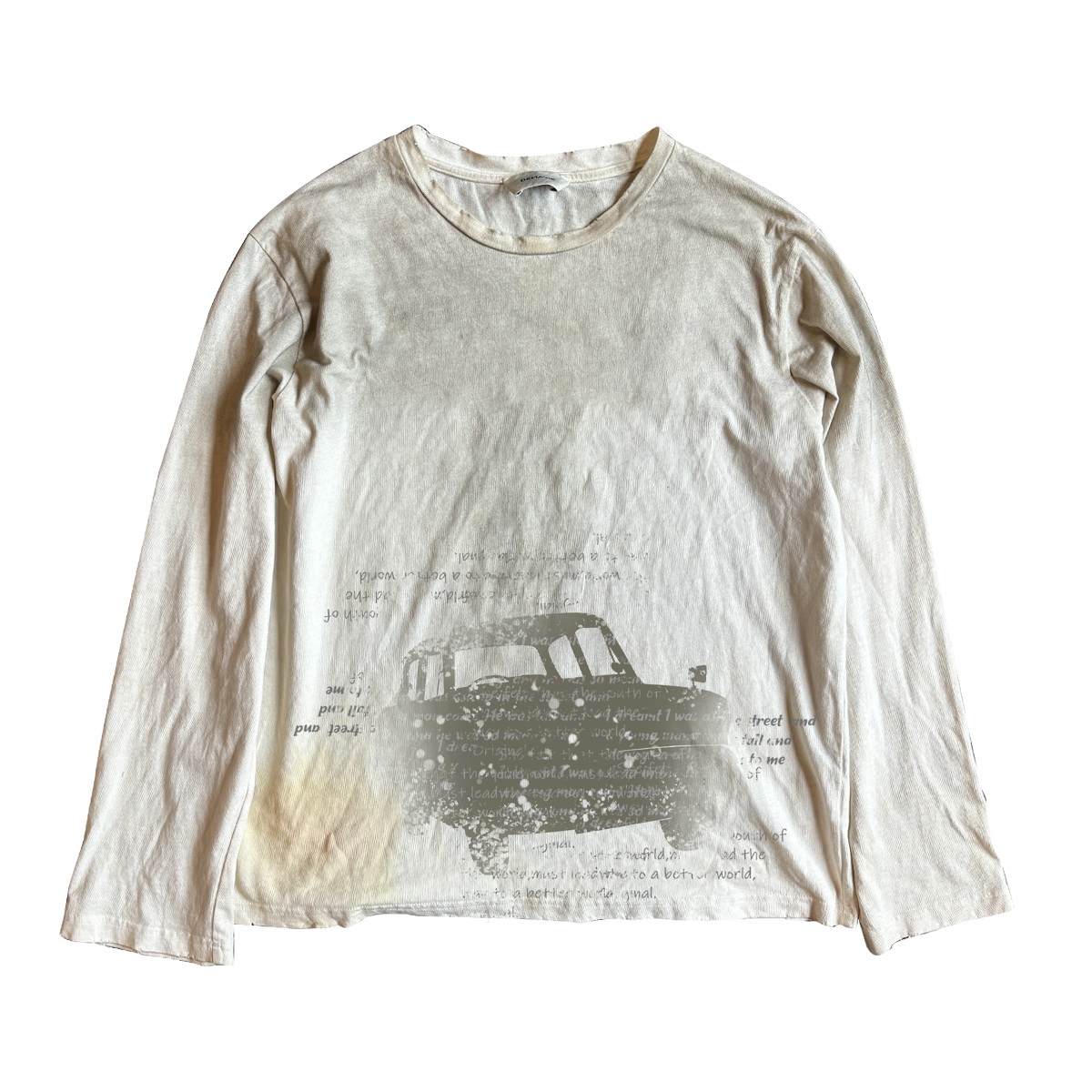 十卟SHIBU 朋克摇滚穿搭VTG古着感反叛废土风脏脏长袖态度T恤tee