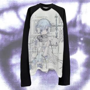 SHIBU vintage暗黑系厌世日漫长袖 ACGN 糅合复古 T恤 二次元 十卟