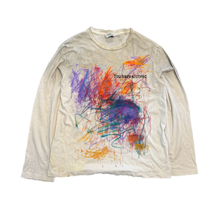 十卟SHIBU Vintage朋克风喷染长袖上衣T恤tee 美式颓废青年穿搭