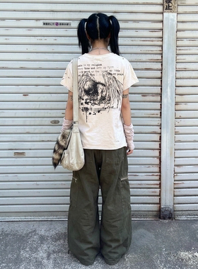 亚文化慵懒vintage阿美咔叽叛逆朋克punk水洗做旧破坏穿搭灵感