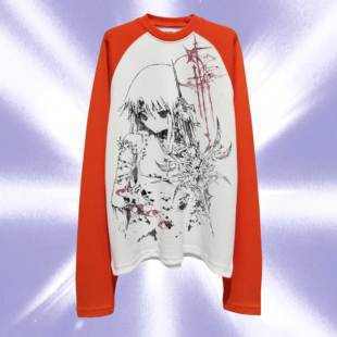 十卟 SHIBU 无性别二次元个性前卫日漫风格轻亚文化酷飒长袖T恤