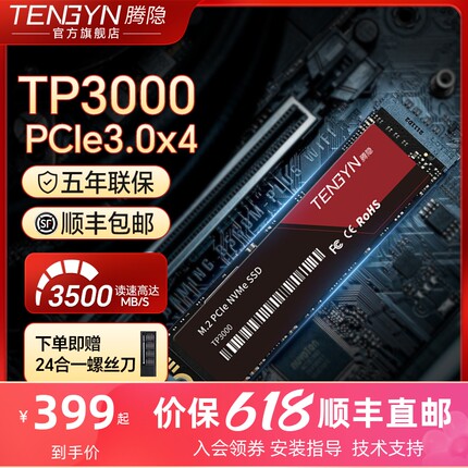 腾隐（TENGYIN）台式机笔记本SSD固态硬盘 M.2接口 1T TP3000 1TB