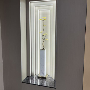 迎客松摆件客厅入户玄关轻奢高端大气简约现代竖高细长艺术装饰品