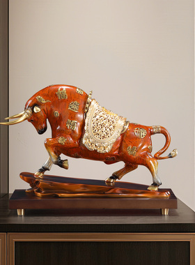 牛势如虹全铜牛摆件客厅牛气冲天工艺品办公室装饰送领导开业礼品