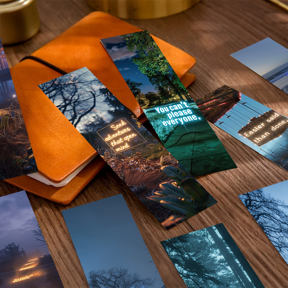 简约灯带文字书签小众高颜值霓光灯牌阅读书页书籍标注创意学生用