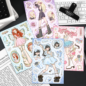 8张韩国kpop女团人物拼贴张元英宋雨琦朴彩英郑雅娴卡通diy贴纸