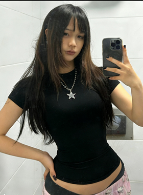 Cora SKort-自制 2026夏季超级腰臀比例圆领正肩显瘦百搭T恤上衣