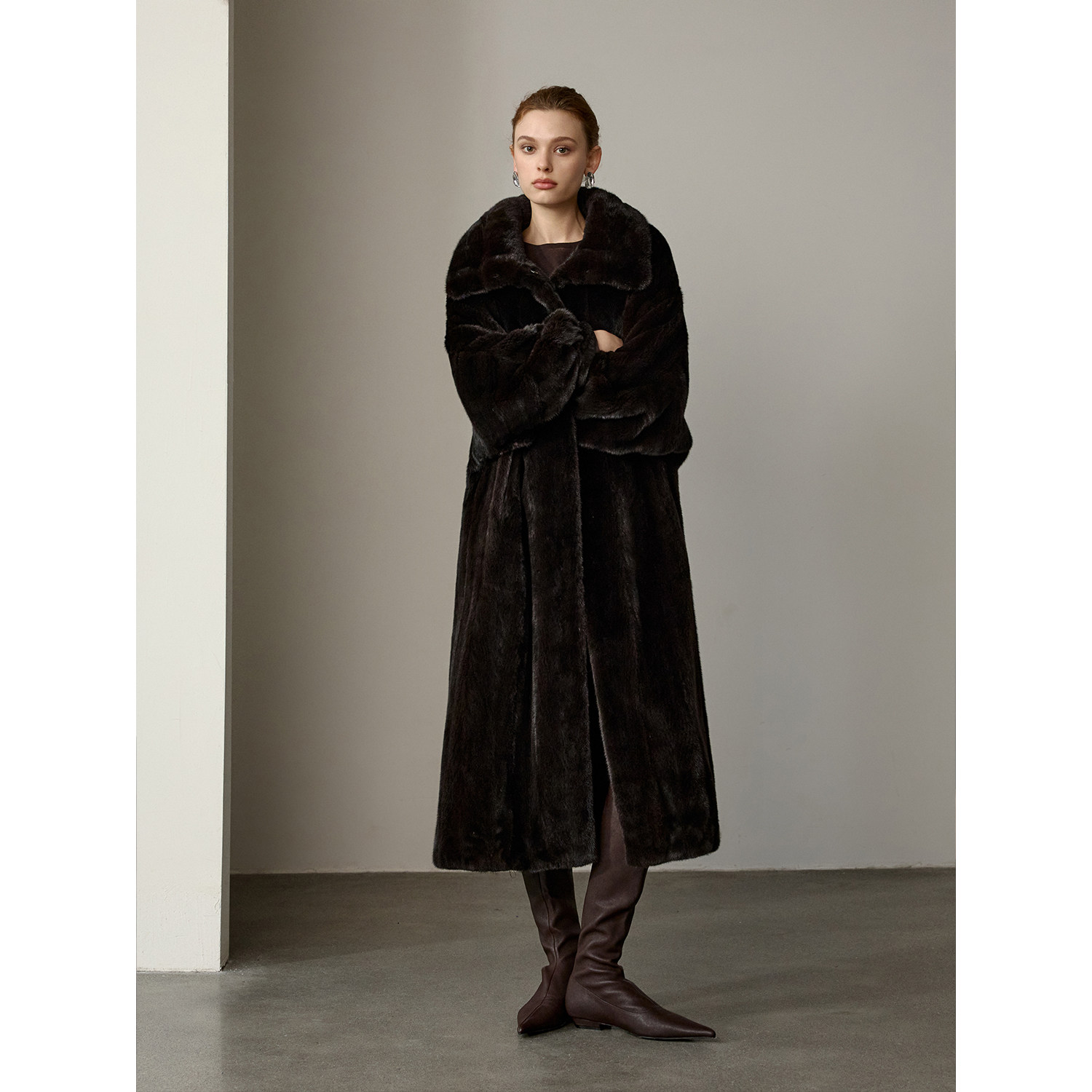 北欧传奇|全抽进口宝嘉美本色水貂外套女2025大翻领长款过膝皮草,女装/女士精品,皮草,淘宝优惠券,粉丝福利购,淘宝优惠卷