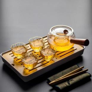 加厚玻璃茶壶耐高温侧把壶 煮茶器家用煮茶壶 烧水泡茶器茶具套装