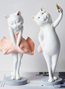极速自拍猫d摆件创意雕塑家居装饰工艺礼品摆饰摆设新婚装饰送女