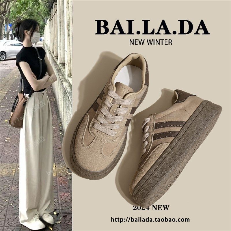 极速爆款经典厚底德训鞋小白鞋女款2026K春季新款春款百搭休闲板