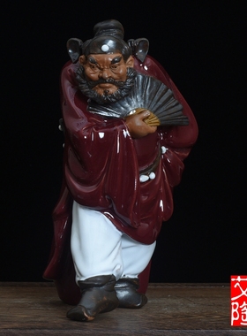 钟馗像雕塑瓷人物像陶瓷雕像摆件瓷器人像雕刻工N艺礼品摆饰礼品