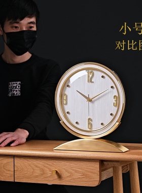 新品大号欧式现代轻n奢钟表桌面时钟家用客厅摆放表摆台式座钟台