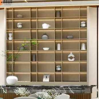 极速厂促厂促不锈钢背景墙壁柜屏风假山隔断钢板S柜定制轻奢书柜