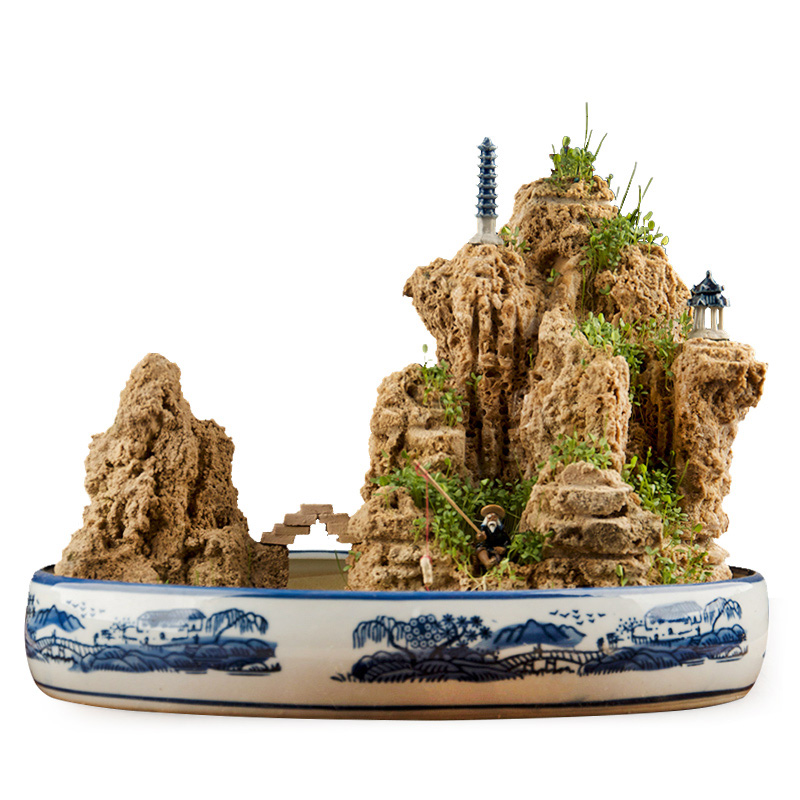 极速吸水石 上水石 组合假山盆景造景微景观奇石2P0-24厘米 石头