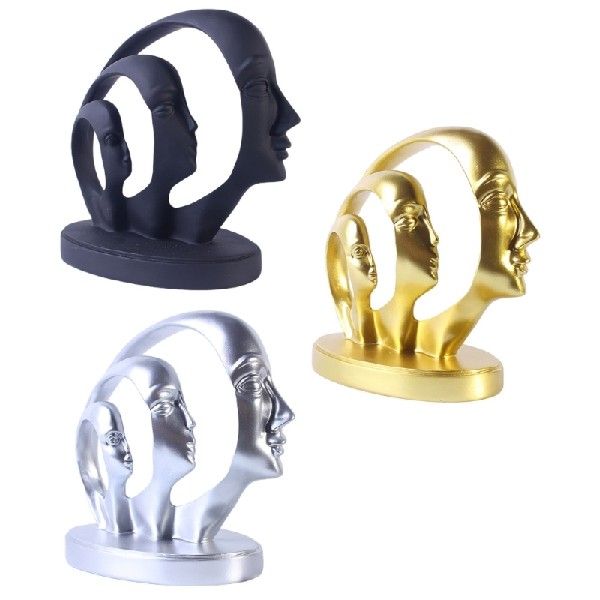 极速Half Face Resin Figurine Garden Statue MultifunVction Ar