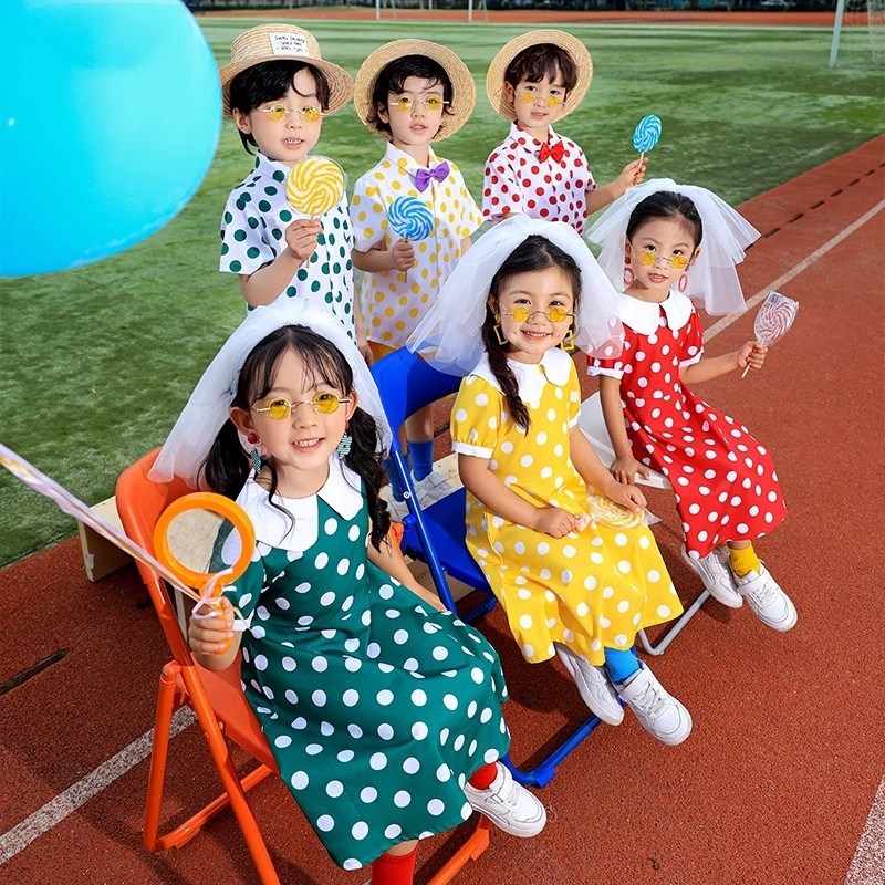 新品六一a少儿演出服啦啦操小学生运动会连衣裙幼儿园园服毕业照