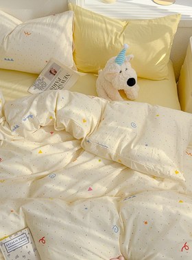 新奶油系水洗棉被套单件2025新款单独B被单150x200230单人被罩四